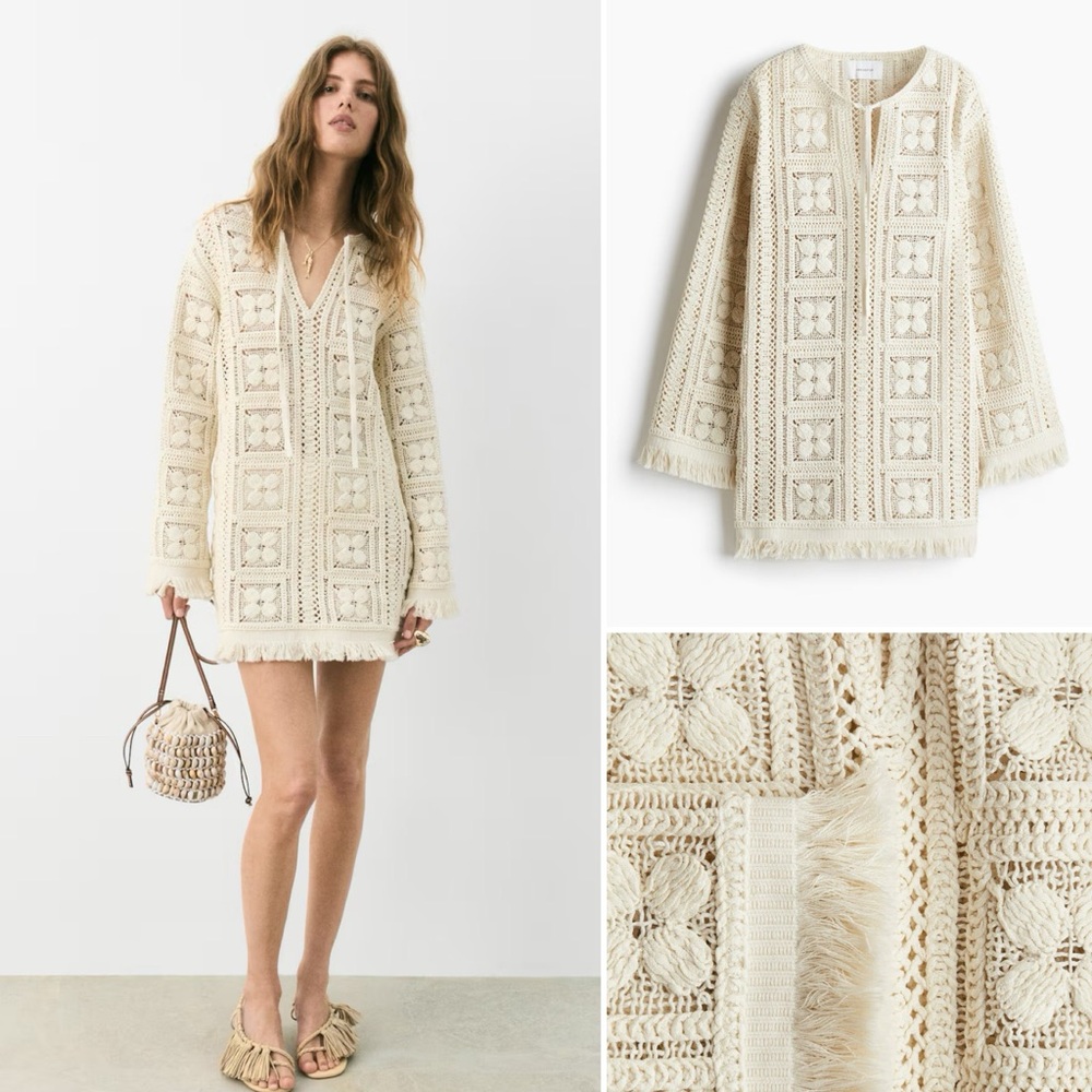 H&M CROCHET-LOOK TUNIC DRESS